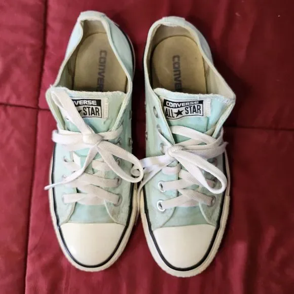 Converse Chuck Taylor All Star Low Top Sneakers Mint Green Women's 7 Men's 5 - Picture 2 of 9